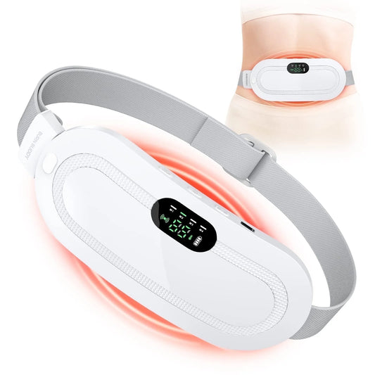 Portable Heating Pad for Period Comfort,1800Mah Cordless Period Heating Pad,3 Massage Modes Menstrual Heating Pad,Electric Rapid Fast Heating Period Comfort Heating Pad, Gifts for Women & Girl,White